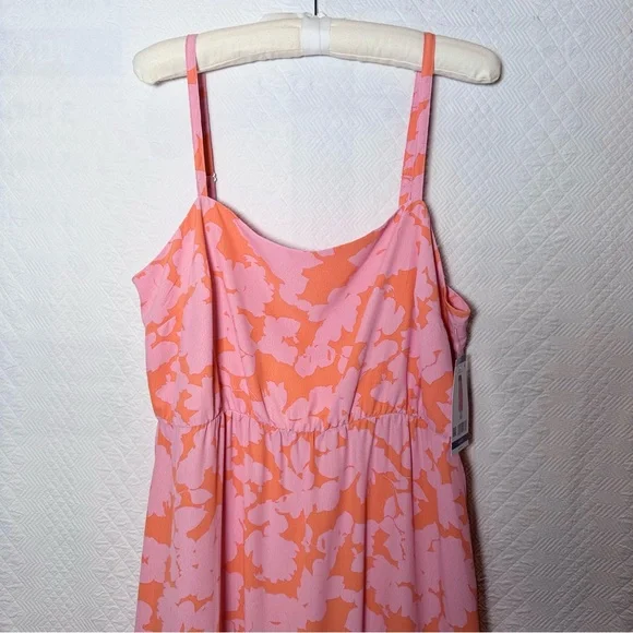 NEW Social Standard by sanctuary Smocked Back Dress Size XXL Melon Floral - Picture 4 of 8